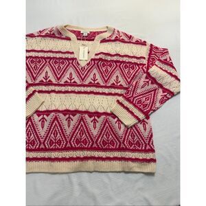 NWT Sundance Brixen Fair Isle V-Neck Sweater Medium New